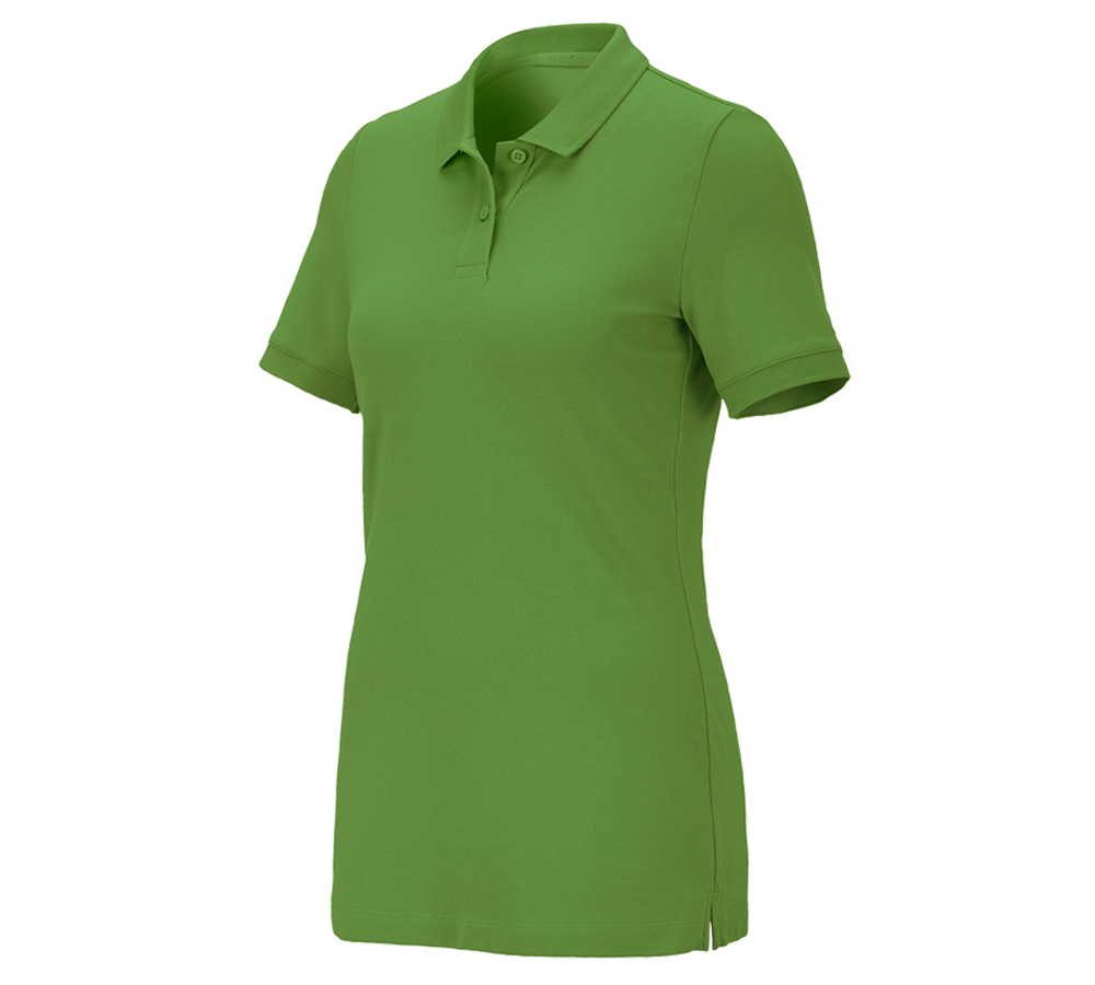 Maglie | Pullover | Bluse: e.s. polo in piqué cotton stretch, donna + verde mare