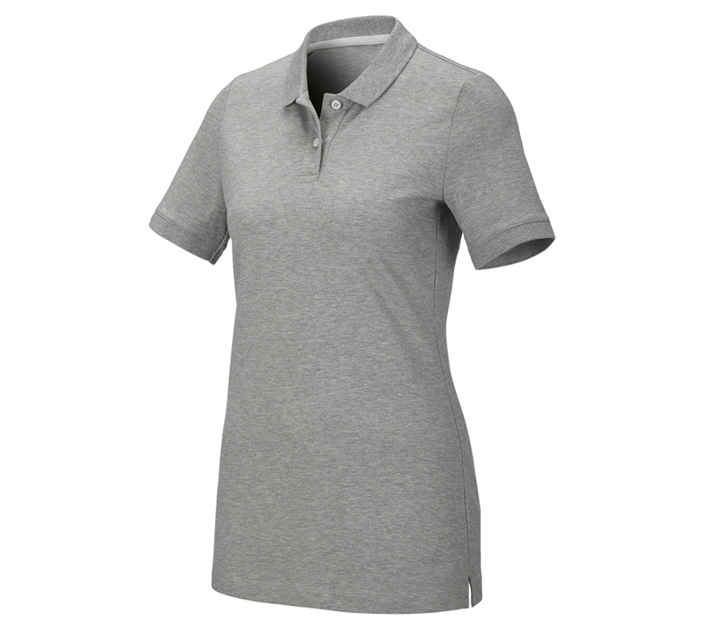 Maglie | Pullover | Bluse: e.s. polo in piqué cotton stretch, donna + grigio sfumato
