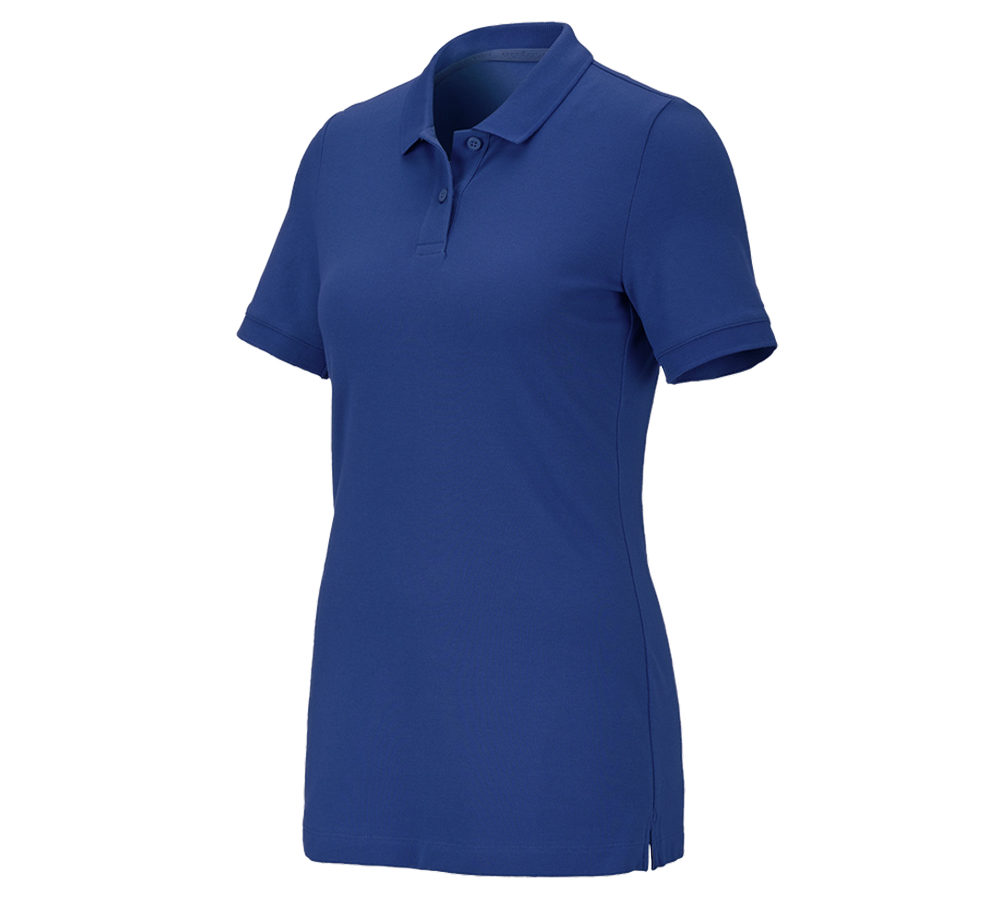 Maglie | Pullover | Bluse: e.s. polo in piqué cotton stretch, donna + blu reale