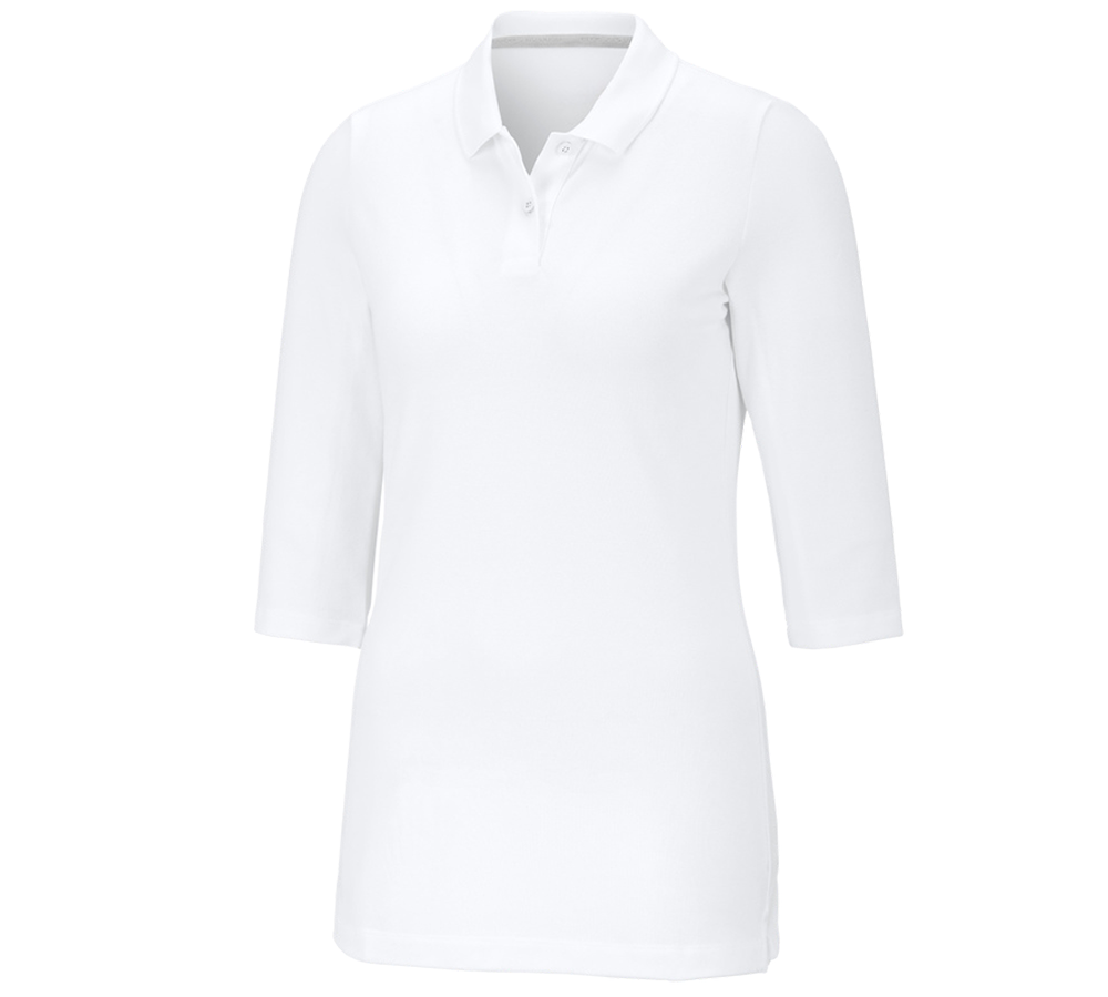 Maglie | Pullover | Bluse: e.s. polo piqué c. manica 3/4 cotton stretch,donna + bianco