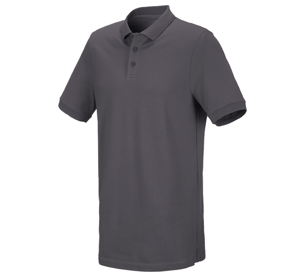 Maglie | Pullover | Camicie: e.s. polo in piqué cotton stretch, long fit + antracite 