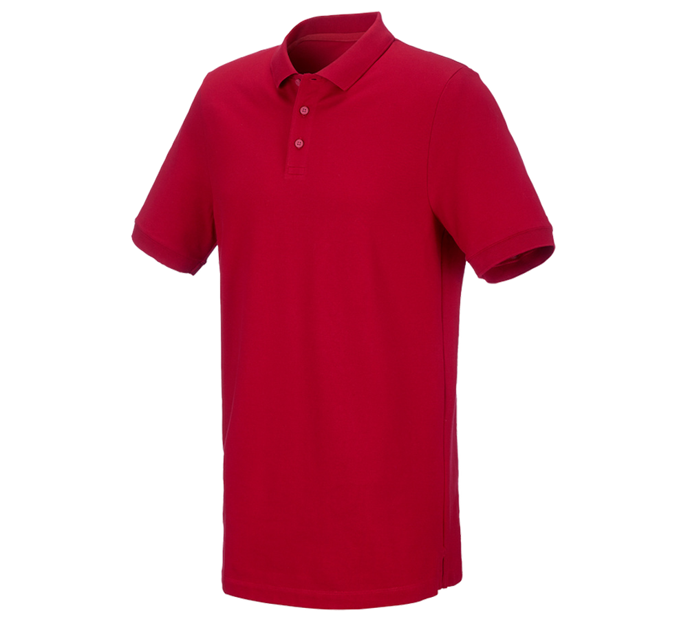 Maglie | Pullover | Camicie: e.s. polo in piqué cotton stretch, long fit + rosso fuoco