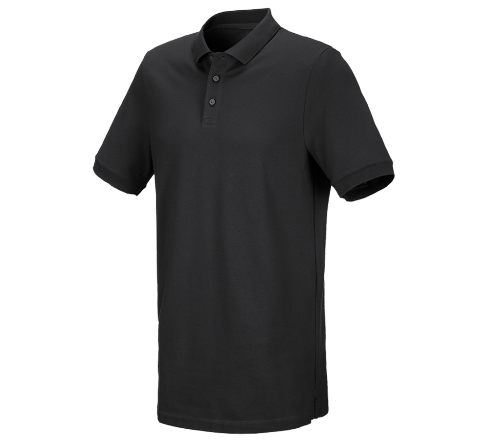 Maglie | Pullover | Camicie: e.s. polo in piqué cotton stretch, long fit + nero