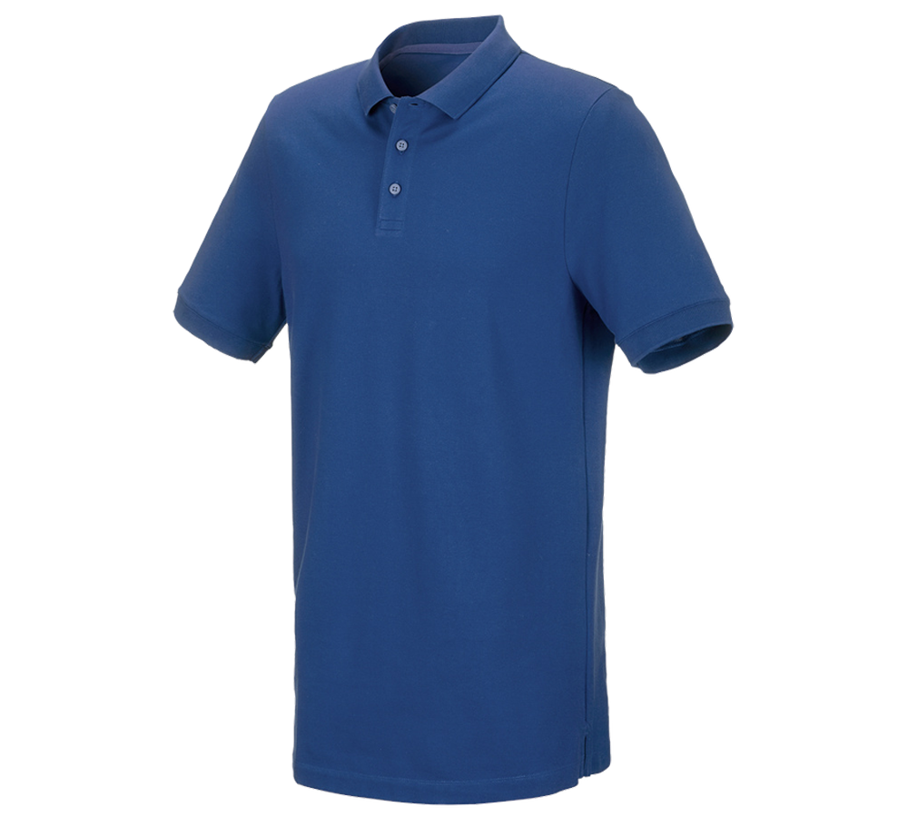 Maglie | Pullover | Camicie: e.s. polo in piqué cotton stretch, long fit + blu alcalino