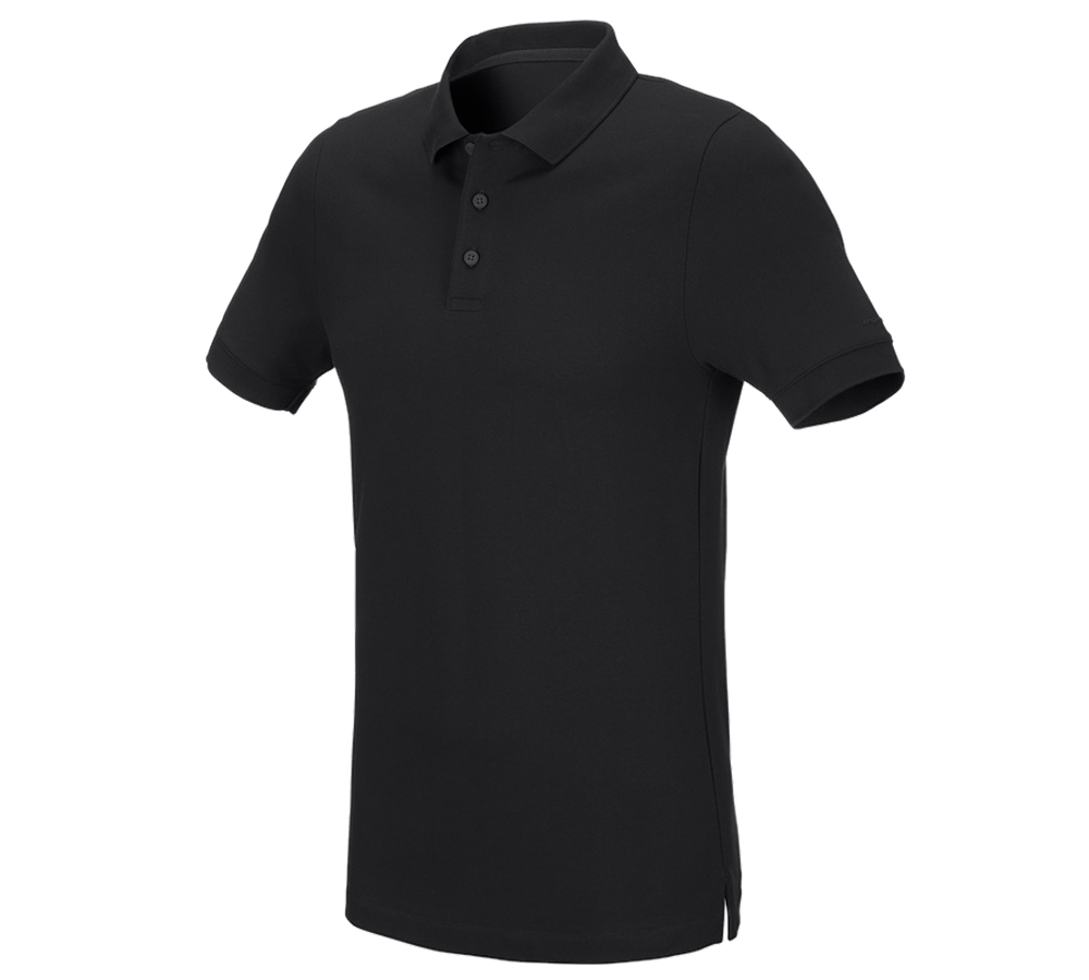 Maglie | Pullover | Camicie: e.s. polo in piqué cotton stretch, slim fit + nero
