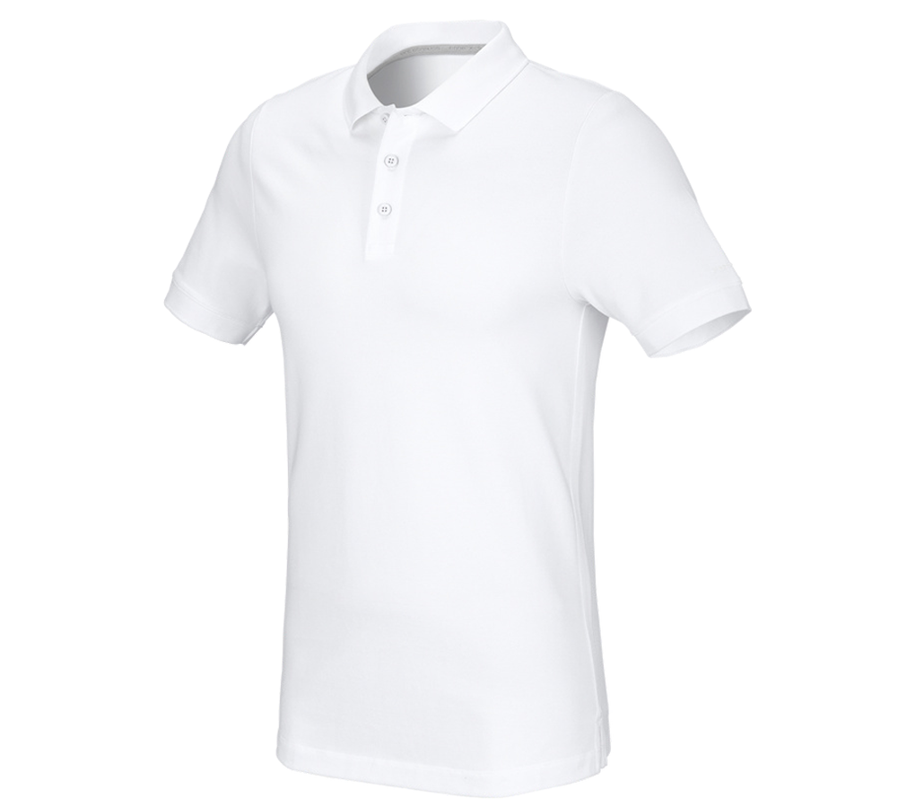 Maglie | Pullover | Camicie: e.s. polo in piqué cotton stretch, slim fit + bianco