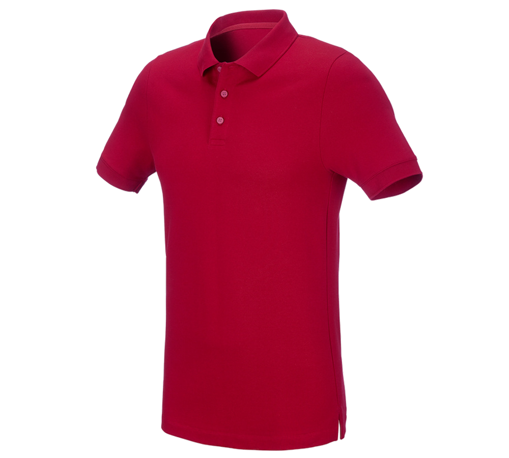 Maglie | Pullover | Camicie: e.s. polo in piqué cotton stretch, slim fit + rosso fuoco