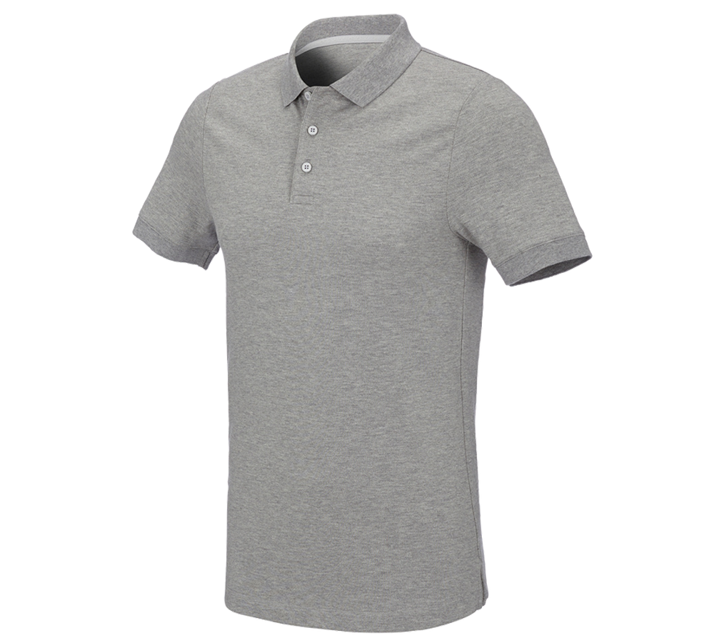 Maglie | Pullover | Camicie: e.s. polo in piqué cotton stretch, slim fit + grigio sfumato