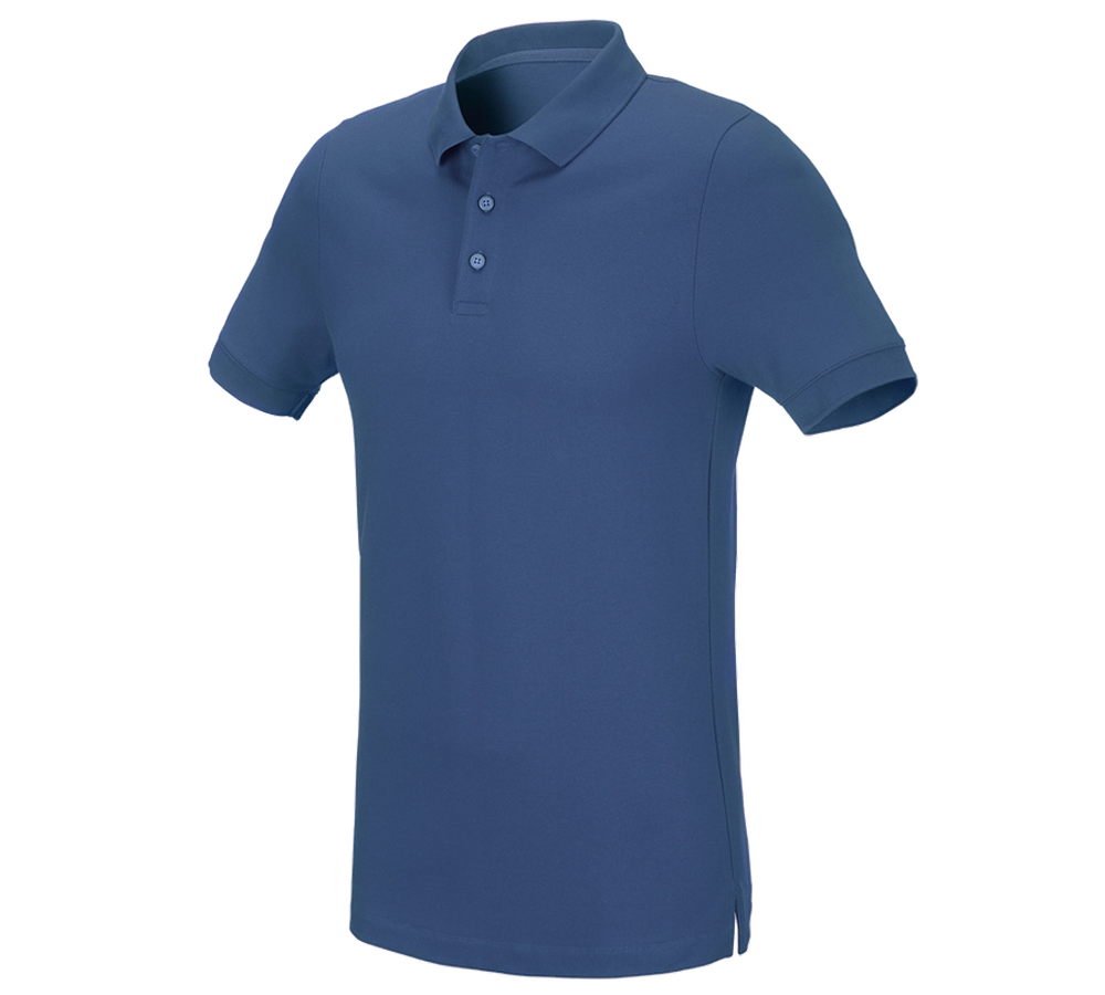 Maglie | Pullover | Camicie: e.s. polo in piqué cotton stretch, slim fit + cobalto