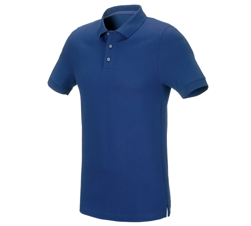 Maglie | Pullover | Camicie: e.s. polo in piqué cotton stretch, slim fit + blu alcalino