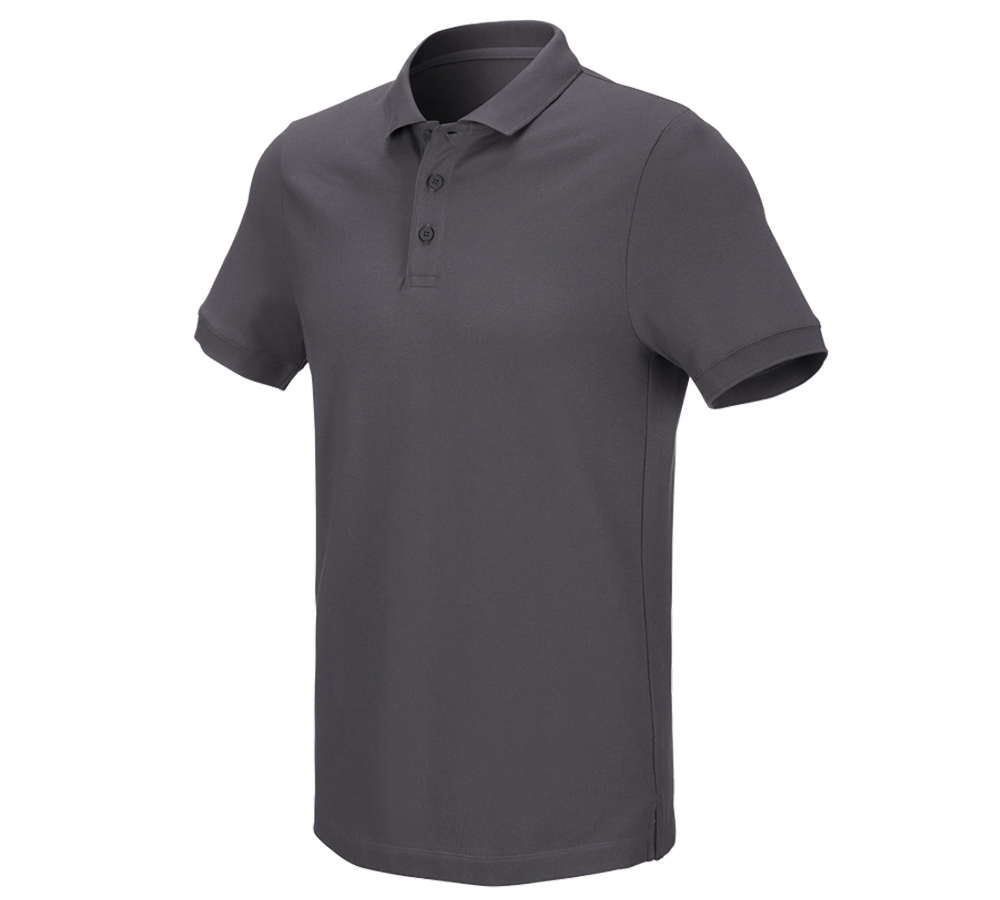 Maglie | Pullover | Camicie: e.s. polo in piqué cotton stretch + antracite 