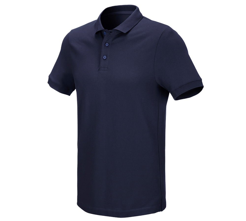 Maglie | Pullover | Camicie: e.s. polo in piqué cotton stretch + blu scuro