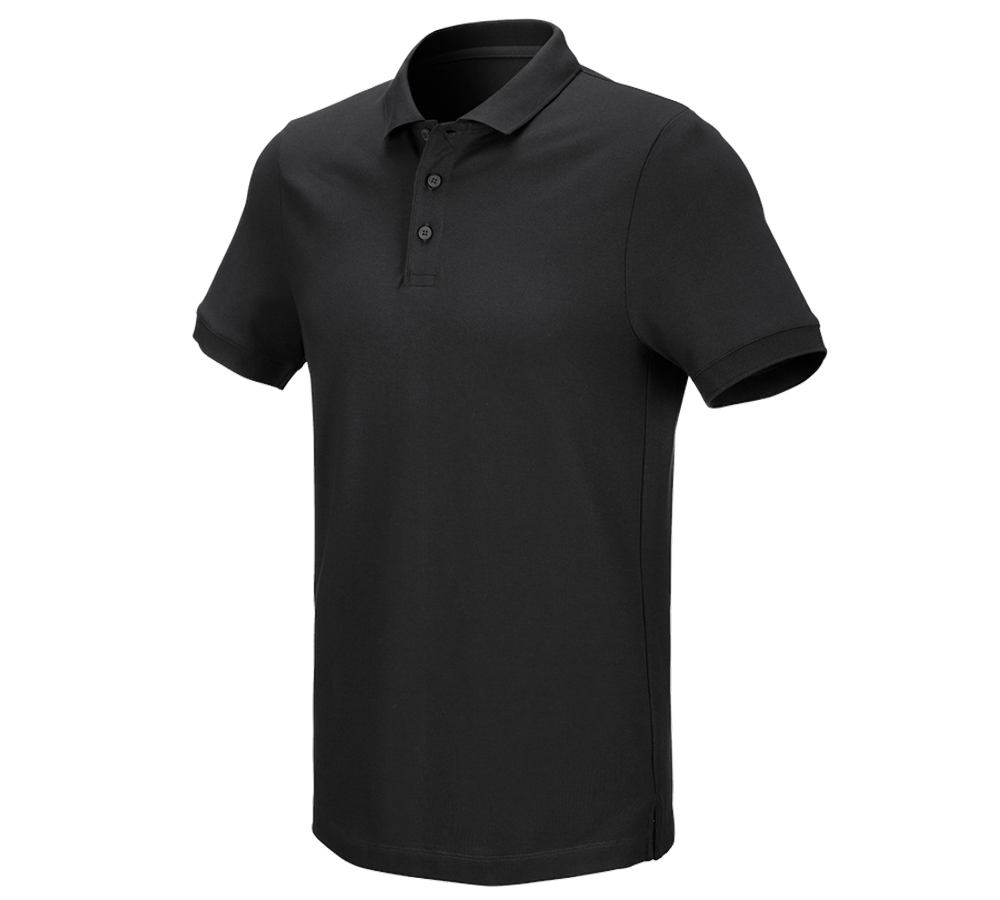 Maglie | Pullover | Camicie: e.s. polo in piqué cotton stretch + nero
