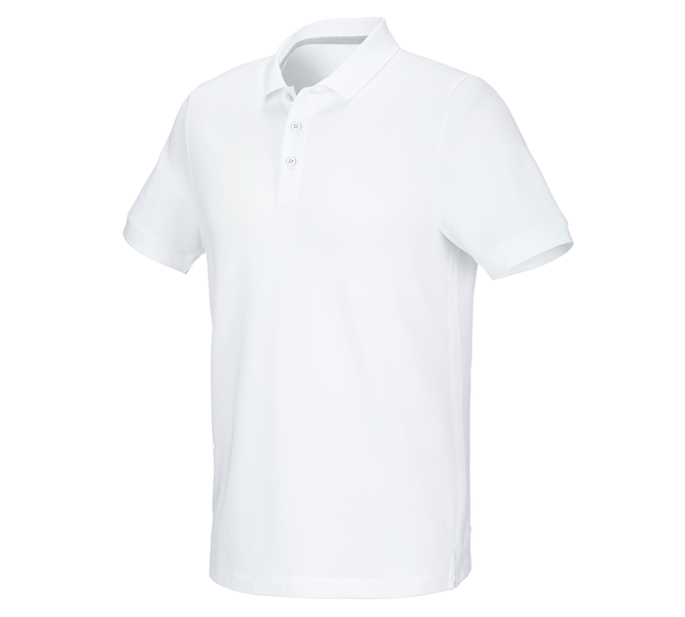 Maglie | Pullover | Camicie: e.s. polo in piqué cotton stretch + bianco