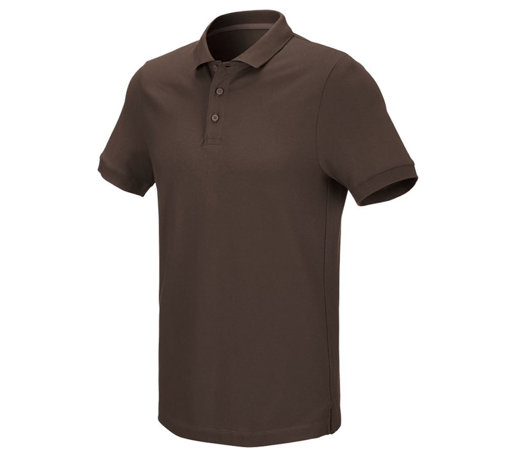 Maglie | Pullover | Camicie: e.s. polo in piqué cotton stretch + castagna