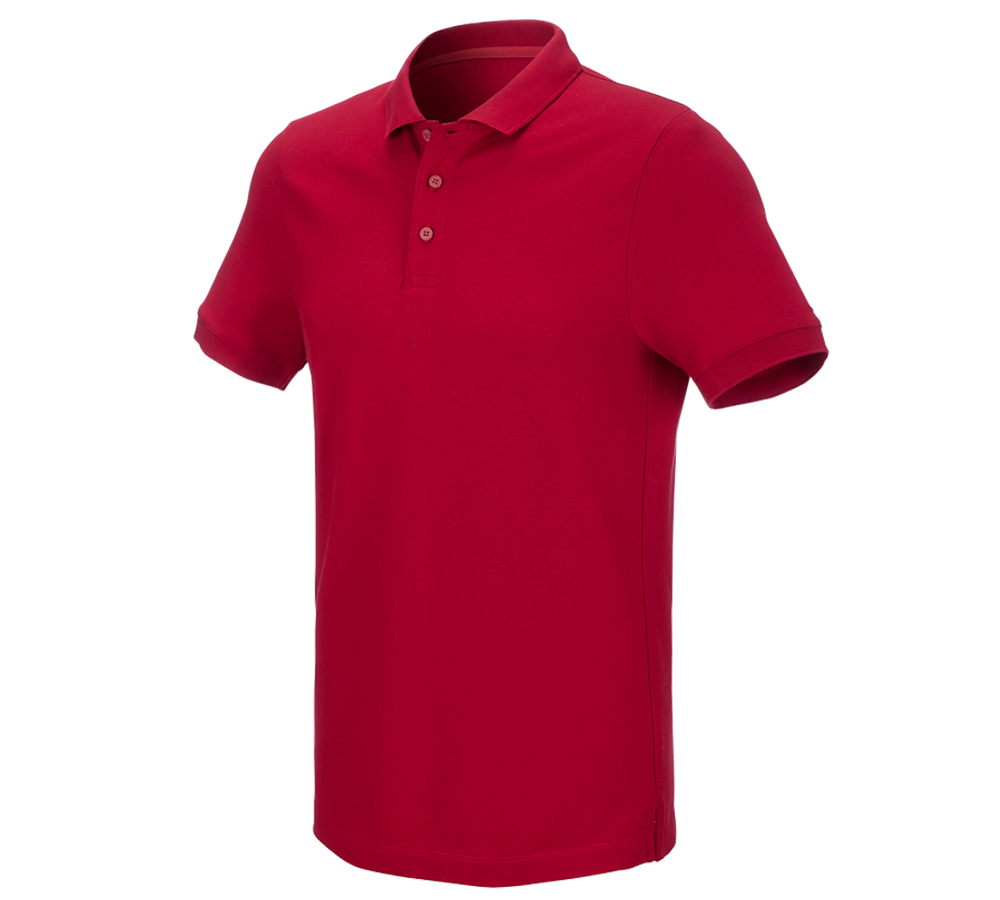 Maglie | Pullover | Camicie: e.s. polo in piqué cotton stretch + rosso fuoco