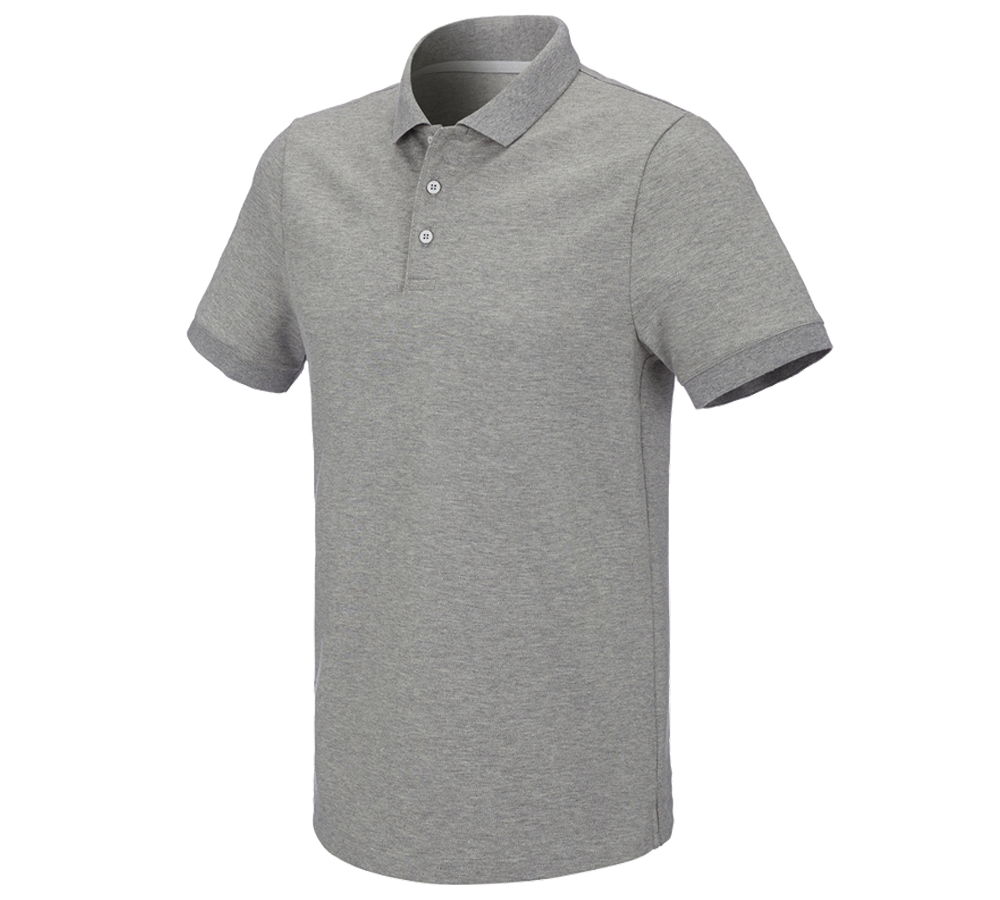 Maglie | Pullover | Camicie: e.s. polo in piqué cotton stretch + grigio sfumato