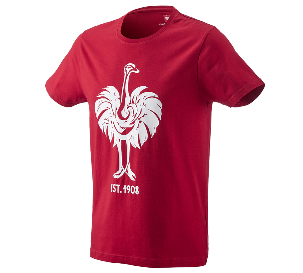 Maglie | Pullover | Camicie: e.s. t-shirt 1908 + rosso fuoco/bianco