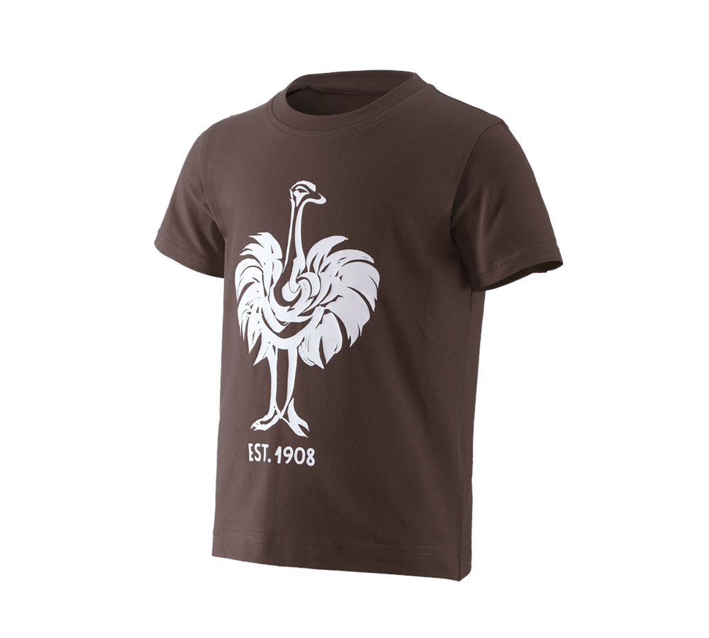 Maglie | Pullover | T-Shirt: e.s. t-shirt 1908, bambino + castagna/bianco