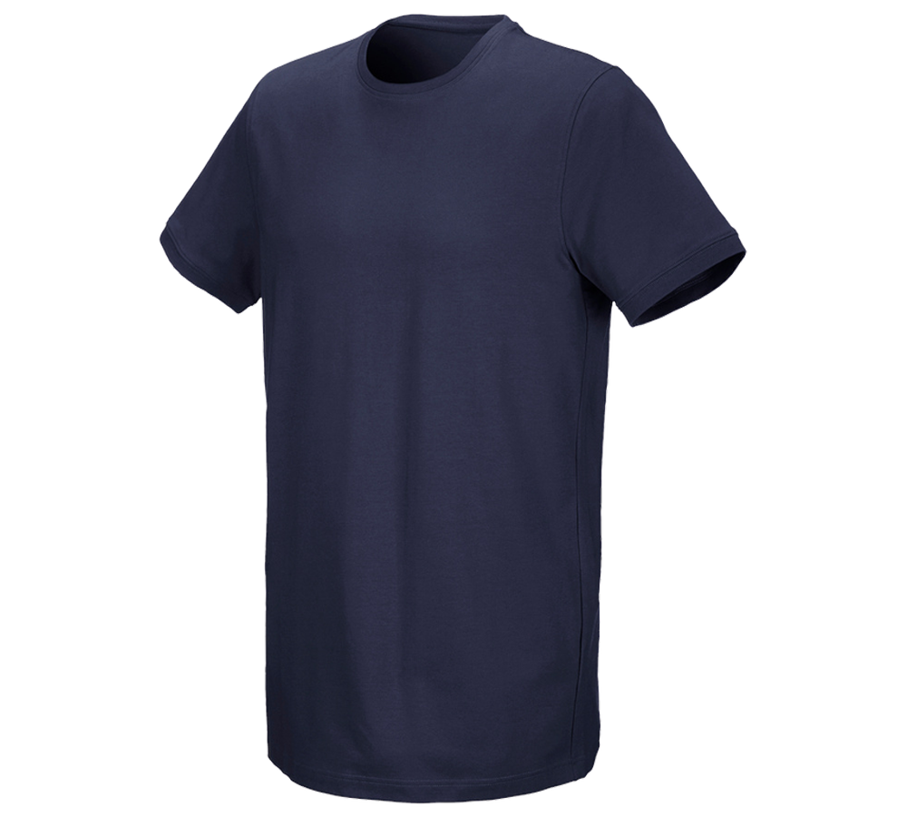 Themen: e.s. T-Shirt cotton stretch, long fit + dunkelblau