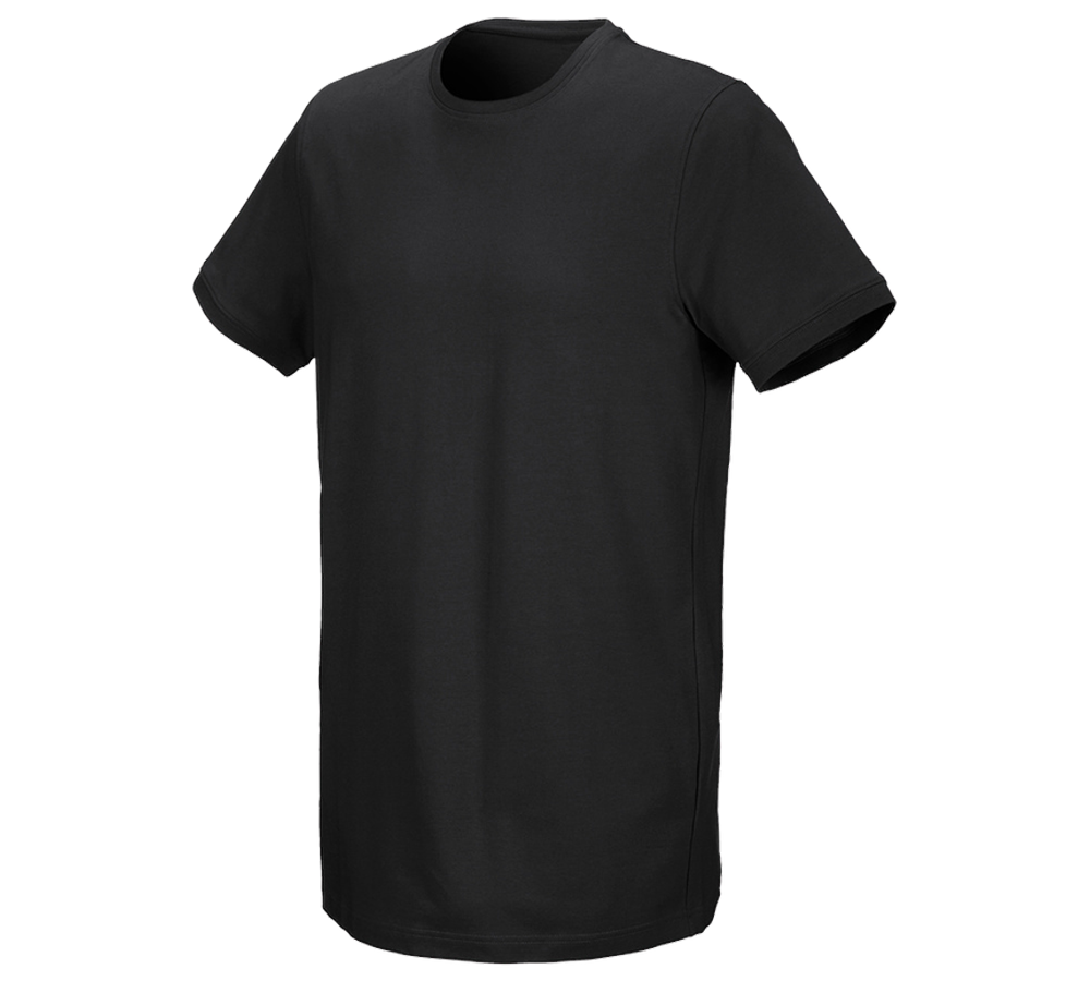 Temi: e.s. t-shirt cotton stretch, long fit + nero