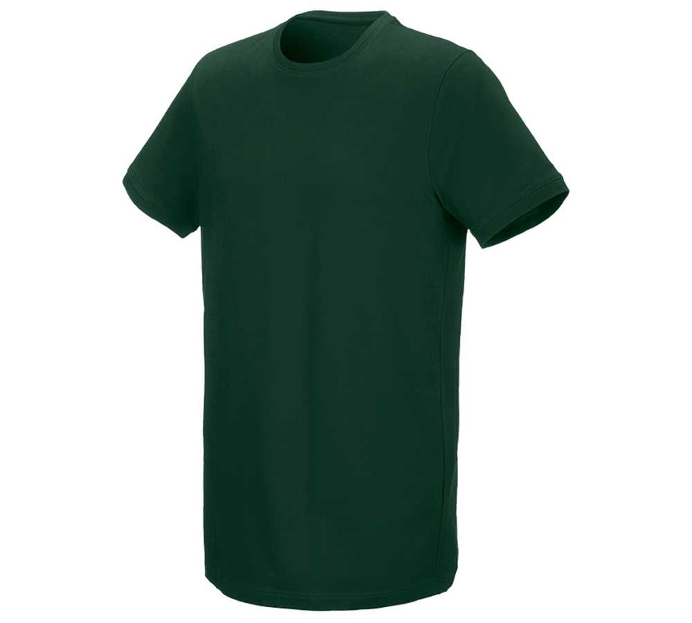 Temi: e.s. t-shirt cotton stretch, long fit + verde
