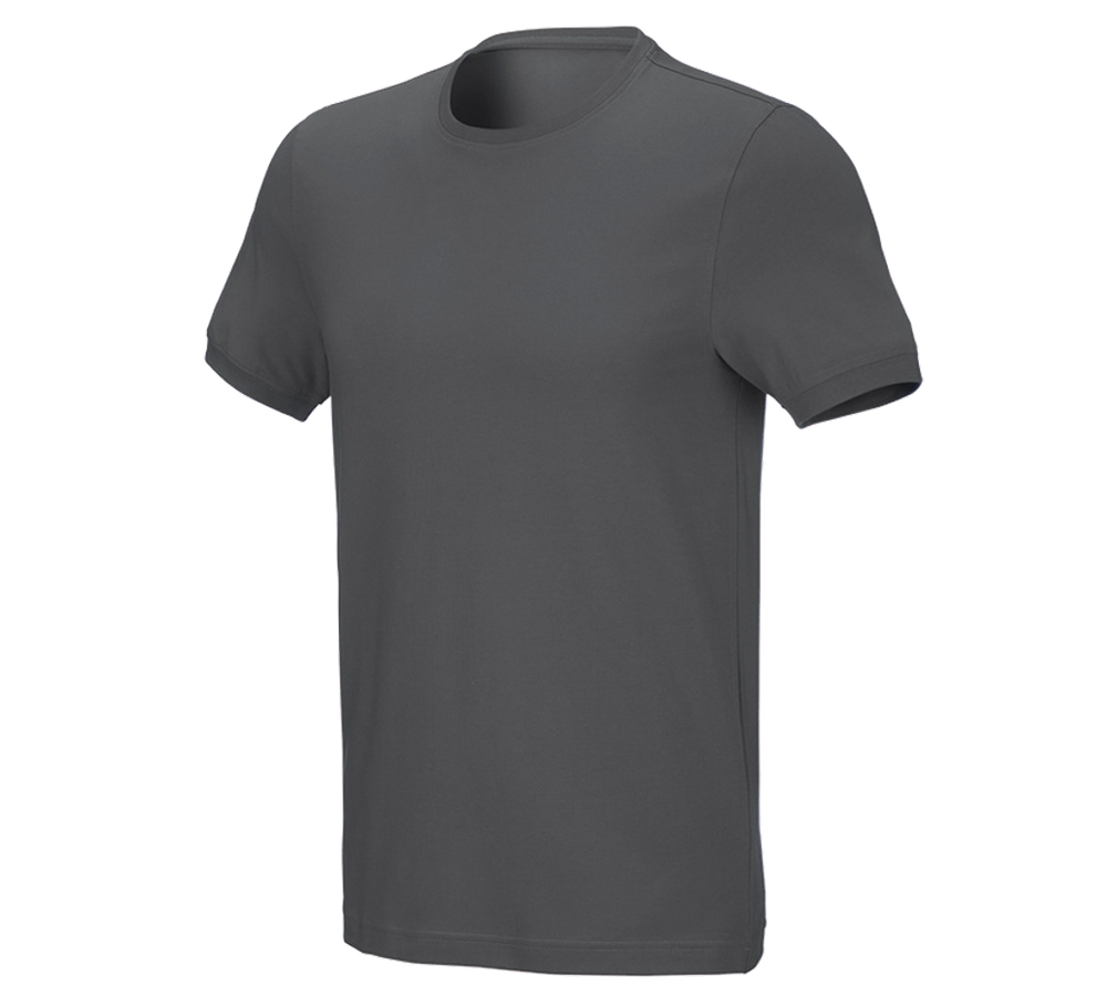 Maglie | Pullover | Camicie: e.s. t-shirt cotton stretch, slim fit + antracite 