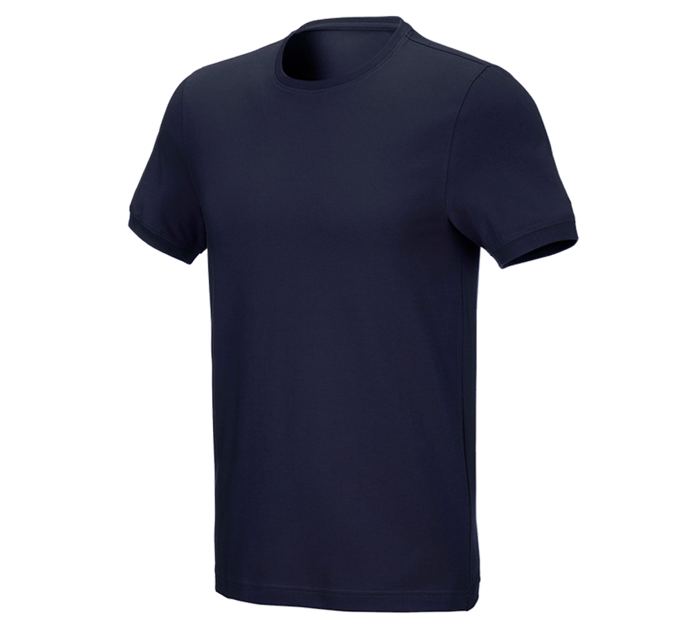 Temi: e.s. t-shirt cotton stretch, slim fit + blu scuro