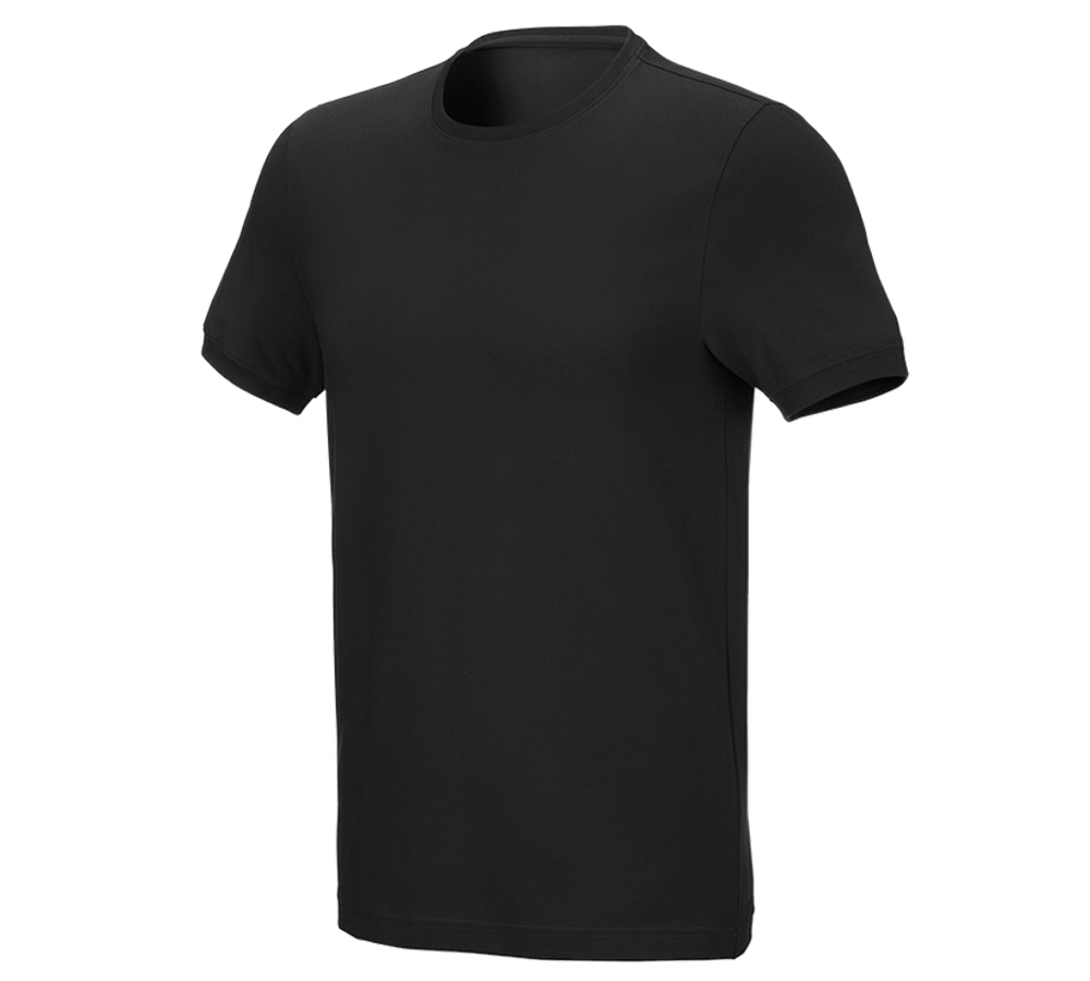 Maglie | Pullover | Camicie: e.s. t-shirt cotton stretch, slim fit + nero