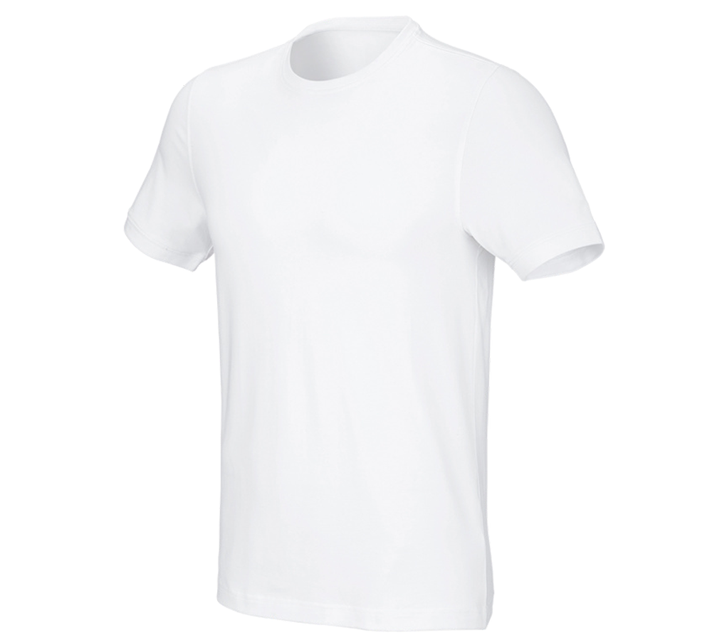 Maglie | Pullover | Camicie: e.s. t-shirt cotton stretch, slim fit + bianco