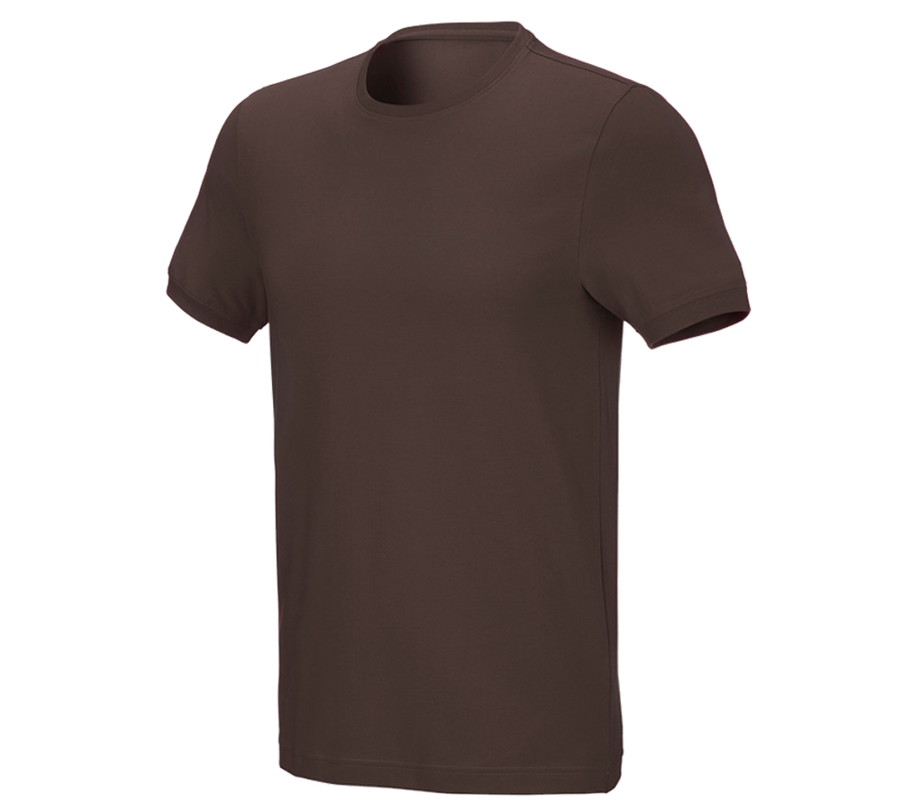 Temi: e.s. t-shirt cotton stretch, slim fit + castagna