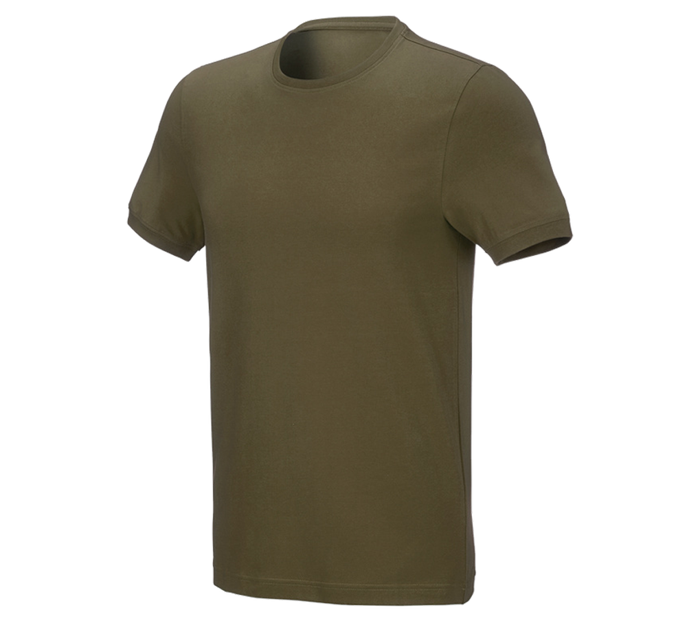 Maglie | Pullover | Camicie: e.s. t-shirt cotton stretch, slim fit + verde fango