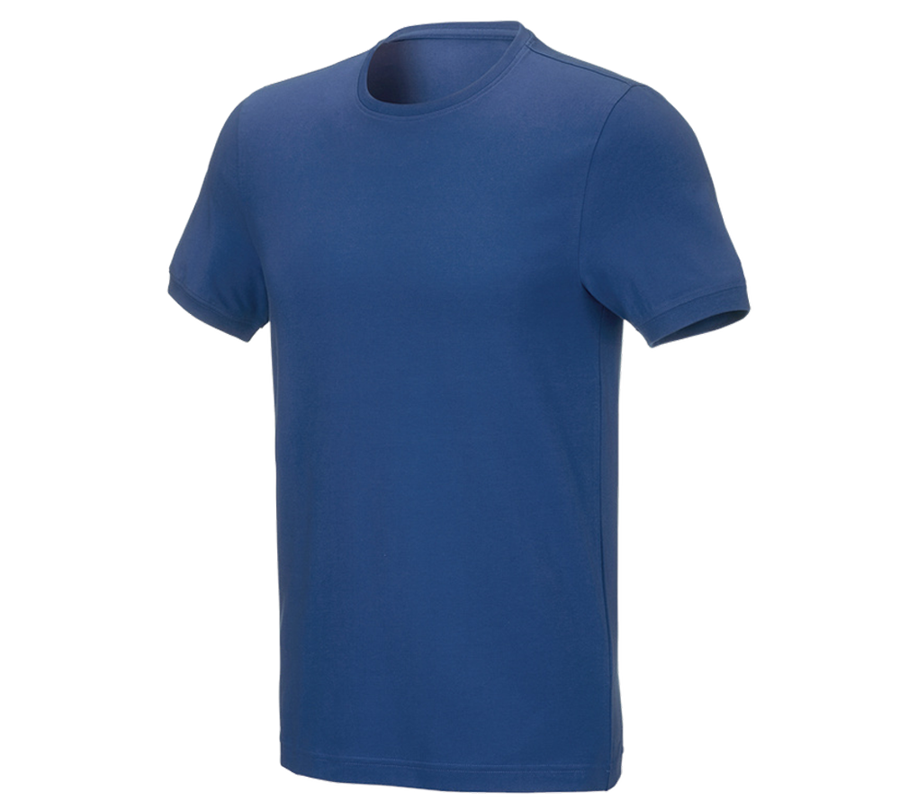 Maglie | Pullover | Camicie: e.s. t-shirt cotton stretch, slim fit + blu alcalino