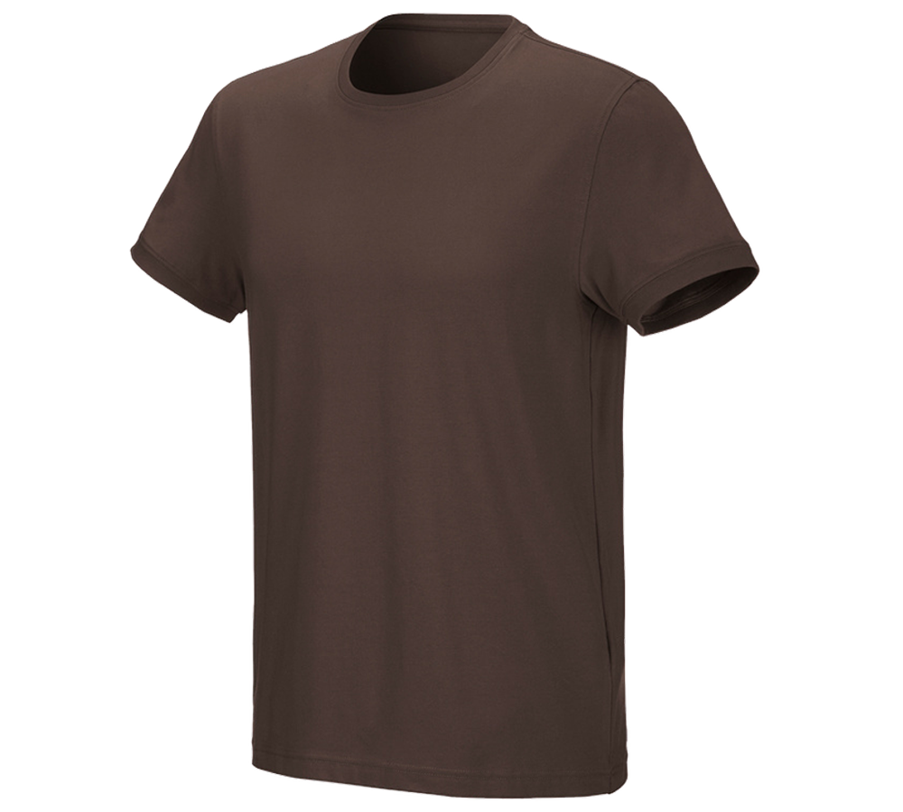Maglie | Pullover | Camicie: e.s. t-shirt cotton stretch + castagna