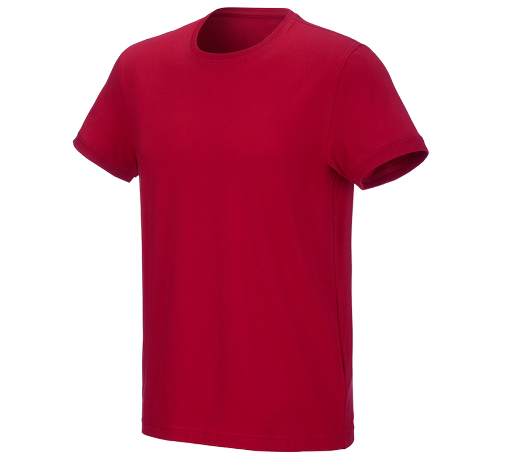 Maglie | Pullover | Camicie: e.s. t-shirt cotton stretch + rosso fuoco
