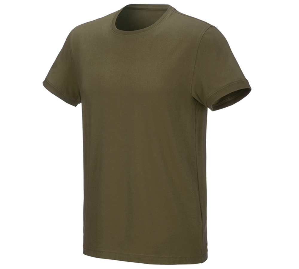Maglie | Pullover | Camicie: e.s. t-shirt cotton stretch + verde fango