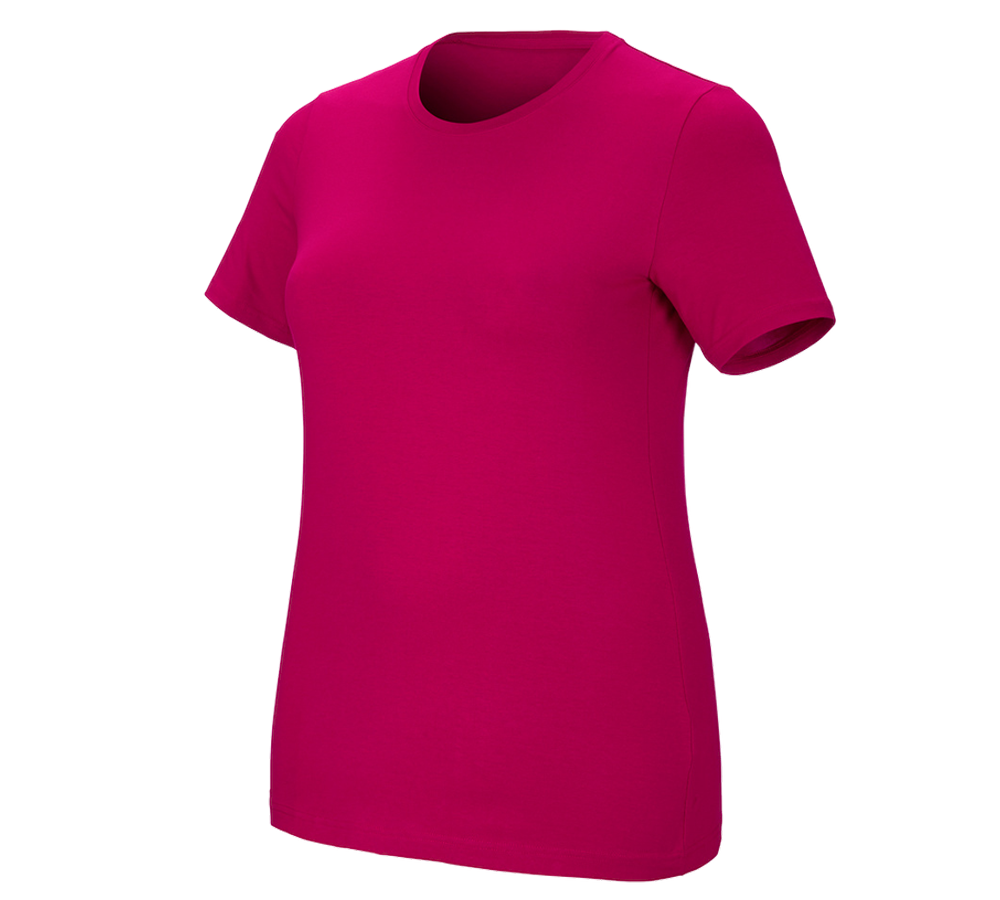 Maglie | Pullover | Bluse: e.s. t-shirt cotton stretch, donna, plus fit + bacca