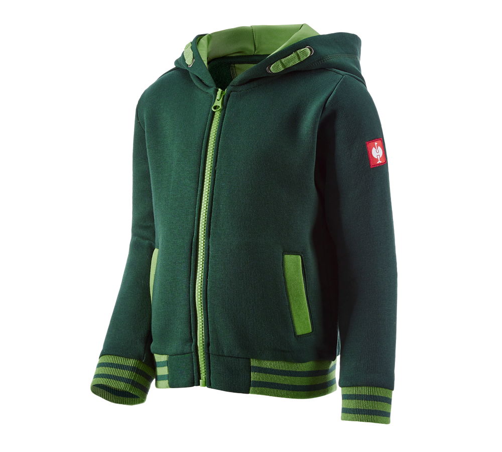 Maglie | Pullover | T-Shirt: Felpa aperta con cappuccio e.s.motion 2020,bambino + verde/verde mare