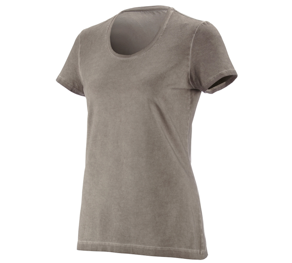Maglie | Pullover | Bluse: e.s. t-shirt vintage cotton stretch, donna + tortora vintage