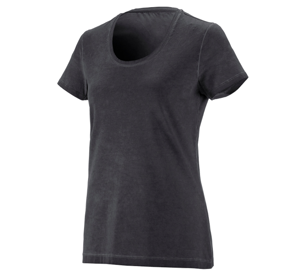 Temi: e.s. t-shirt vintage cotton stretch, donna + nero ossido vintage