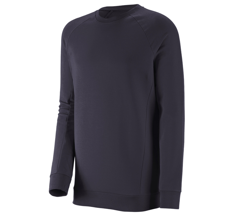 Maglie | Pullover | Camicie: e.s. felpa cotton stretch, long fit + blu scuro