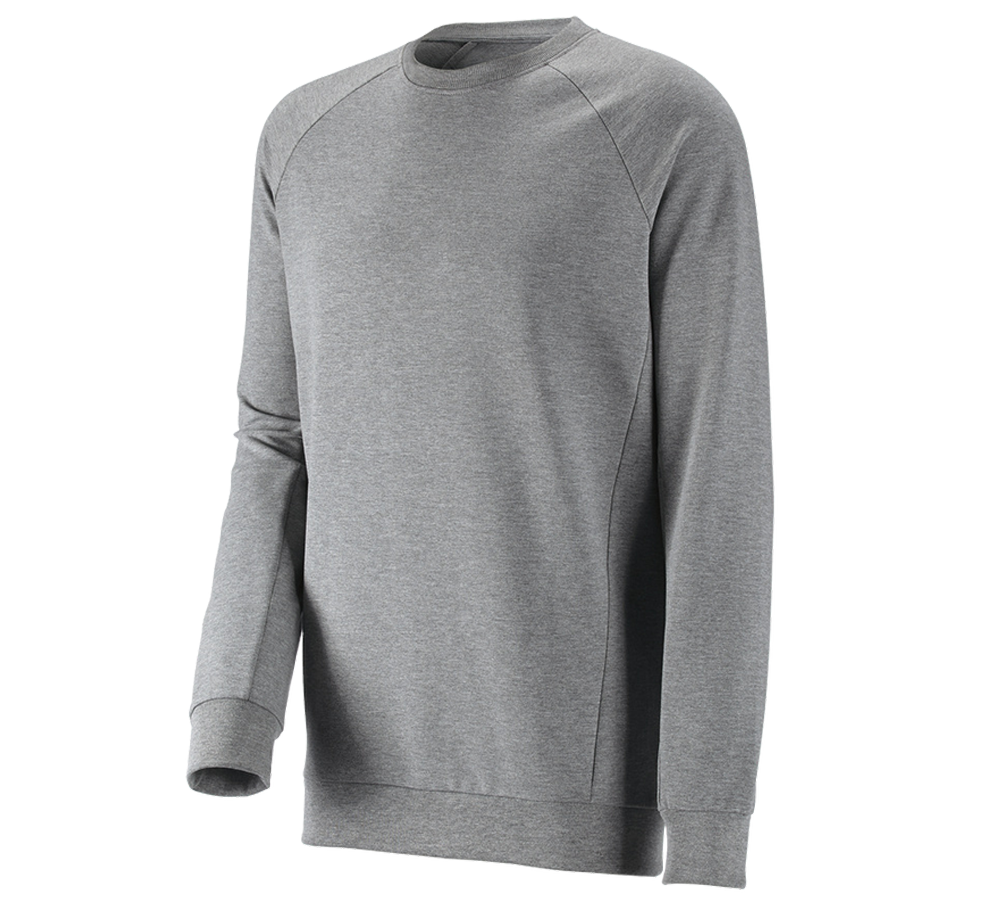 Shirts & Co.: e.s. Sweatshirt cotton stretch, long fit + graumeliert