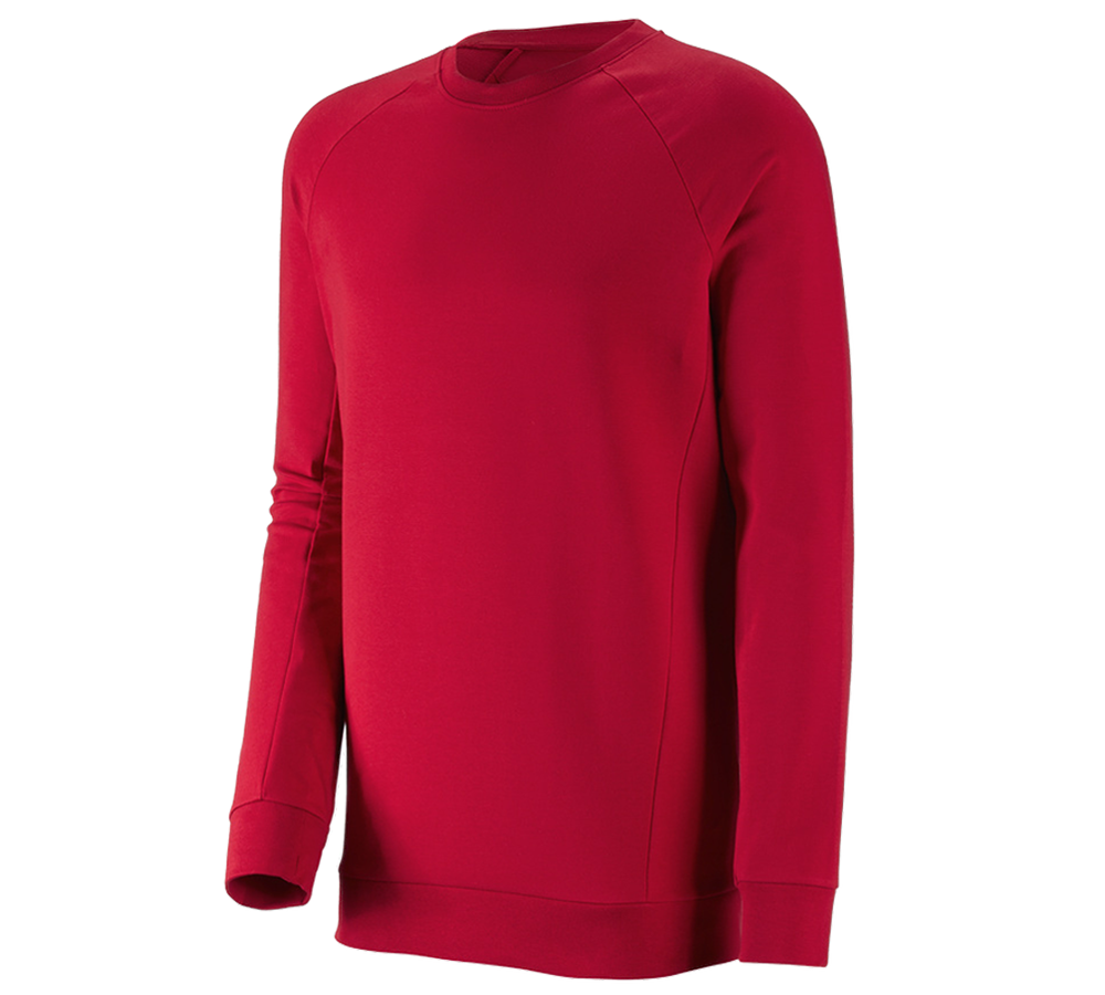 Maglie | Pullover | Camicie: e.s. felpa cotton stretch, long fit + rosso fuoco