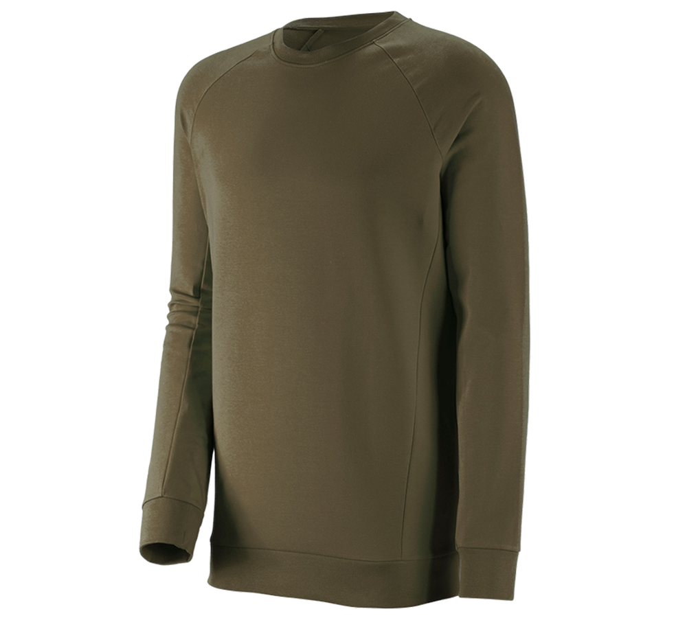 Maglie | Pullover | Camicie: e.s. felpa cotton stretch, long fit + verde fango