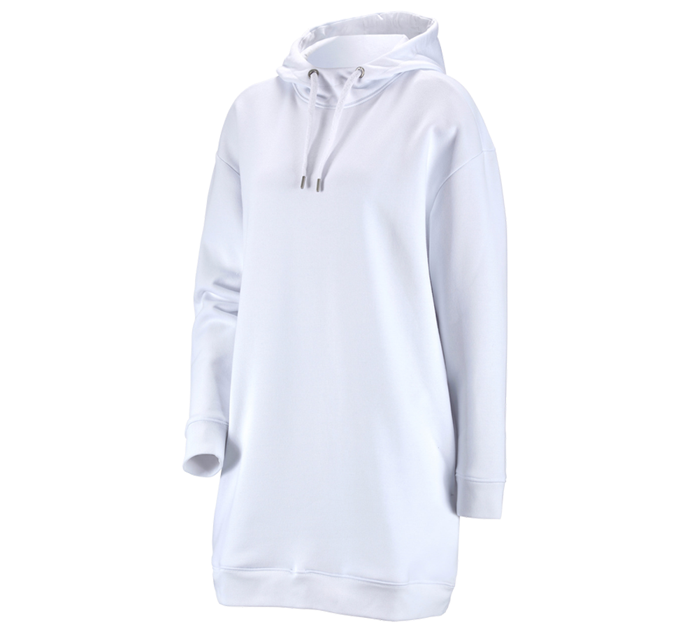 Shirts & Co.: e.s. Oversize Hoody-Sweatshirt poly cotton, Damen + weiß