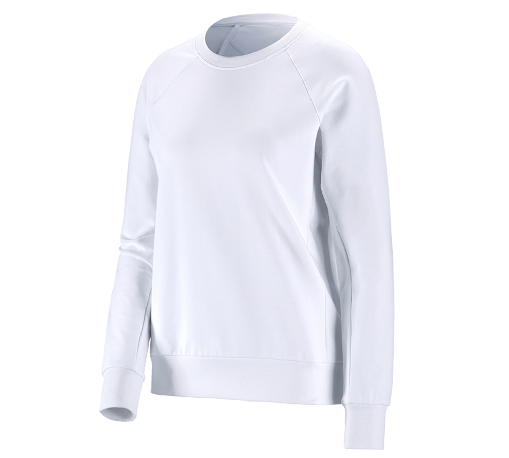Maglie | Pullover | Bluse: e.s. felpa cotton stretch, donna + bianco