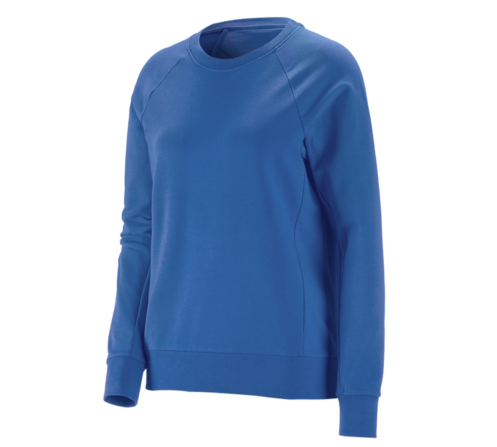 Maglie | Pullover | Bluse: e.s. felpa cotton stretch, donna + blu genziana