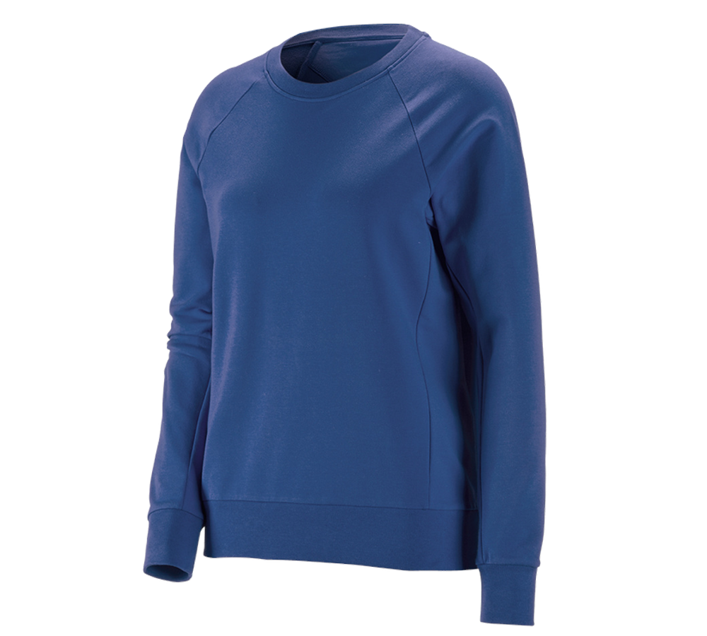 Maglie | Pullover | Bluse: e.s. felpa cotton stretch, donna + blu alcalino