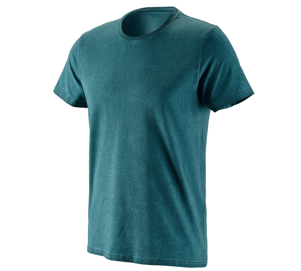 Maglie | Pullover | Camicie: e.s. t-shirt vintage cotton stretch + ciano scuro vintage