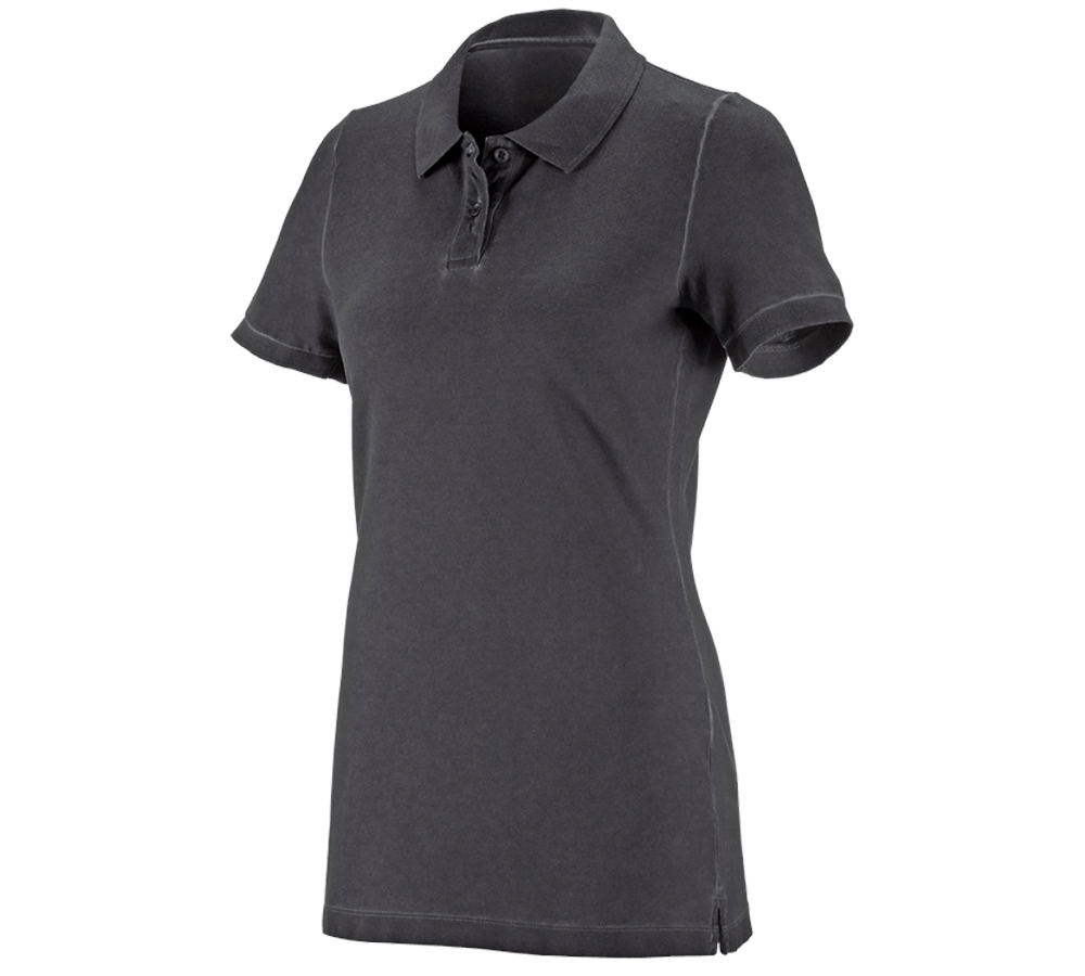 Maglie | Pullover | Bluse: e.s. polo vintage cotton stretch, donna + nero ossido vintage
